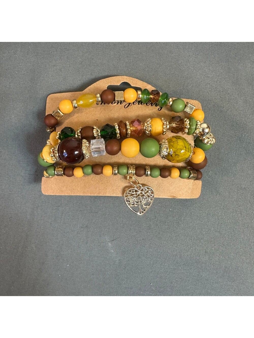 Tree Of Life Heart Beaded Bracelet 4 Ct